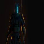 Low poly military robot