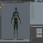 Low poly military robot