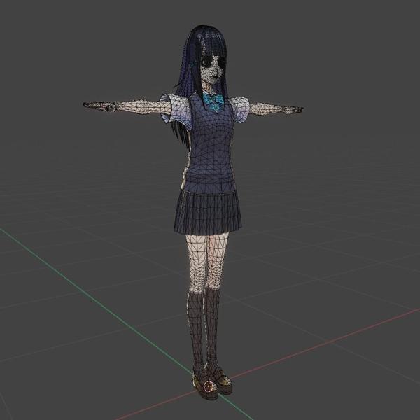 Kawaii anime girl 3D model
