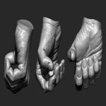 Realistic male hand 3D model