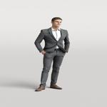 Humano Elegant business man standing and smiling 0101