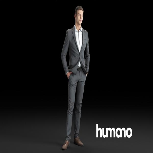 Humano Elegant business man standing and smiling 0101