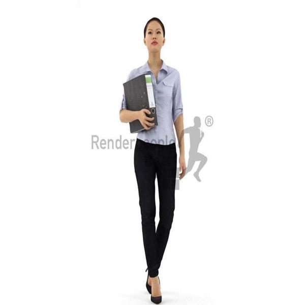 Mei 001 Woman office clothes holding folder