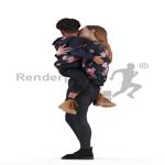 Fabienne and Percy 001 Woman and Child Walking and Smiling